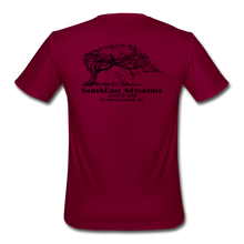 Load image into Gallery viewer, SEA Tree and Tent Logo Men’s Moisture Wicking Performance T-Shirt - burgundy