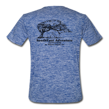 Load image into Gallery viewer, SEA Tree and Tent Logo Men’s Moisture Wicking Performance T-Shirt - heather blue