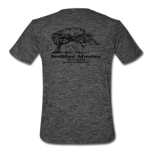 Load image into Gallery viewer, SEA Tree and Tent Logo Men’s Moisture Wicking Performance T-Shirt - dark heather gray