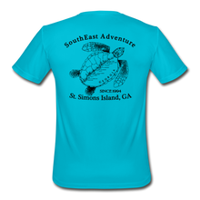 Load image into Gallery viewer, SEA Turtle Logo Men’s Moisture Wicking Performance T-Shirt - turquoise