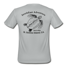 Load image into Gallery viewer, SEA Turtle Logo Men’s Moisture Wicking Performance T-Shirt - silver