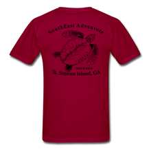 Load image into Gallery viewer, SEA Turtle Logo Cotton Fruit of the Loom T-Shirt - dark red