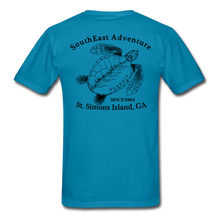 Load image into Gallery viewer, SEA Turtle Logo Cotton Fruit of the Loom T-Shirt - turquoise