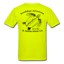 Load image into Gallery viewer, SEA Turtle Logo Cotton Fruit of the Loom T-Shirt - safety green