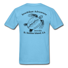 Load image into Gallery viewer, SEA Turtle Logo Cotton Fruit of the Loom T-Shirt - aquatic blue
