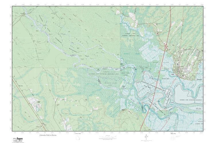 Altamaha Park to Darien Topographic Map