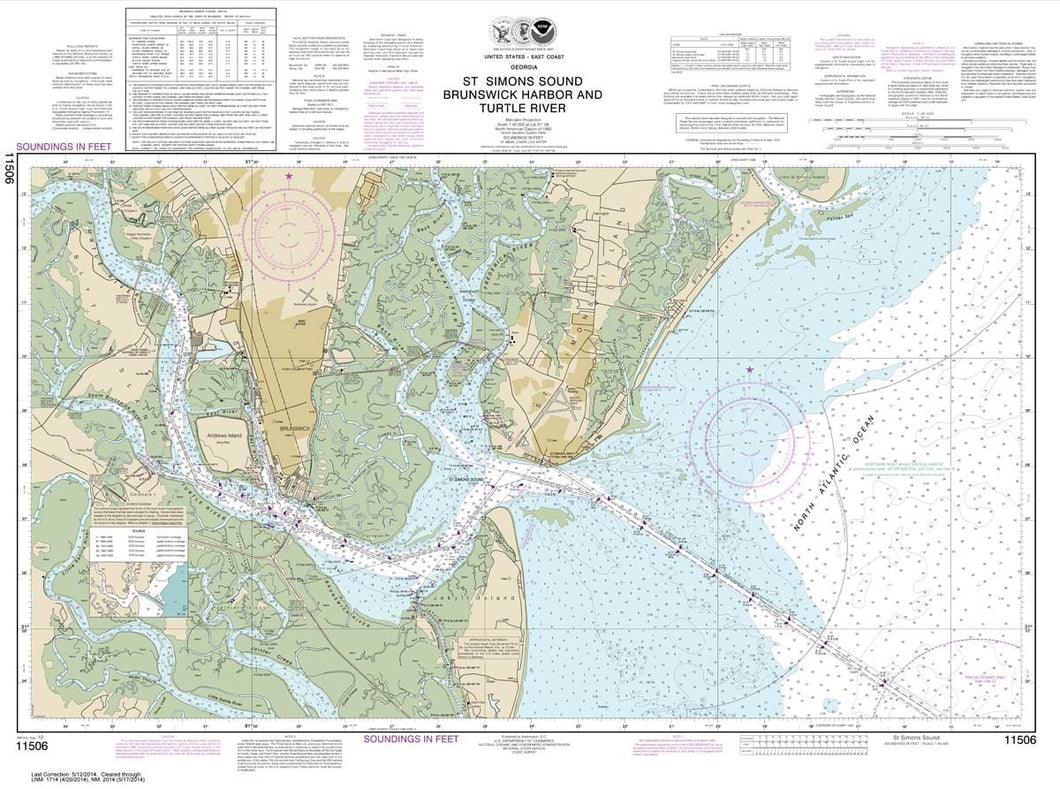 11506 - St. Simons Sound Brunswick Harbor & Turtle River Nautical Chart