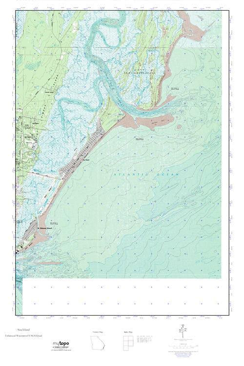 Topographic Map Sea Island