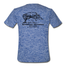 Load image into Gallery viewer, SEA Tree and Tent Logo Men’s Moisture Wicking Performance T-Shirt - heather blue

