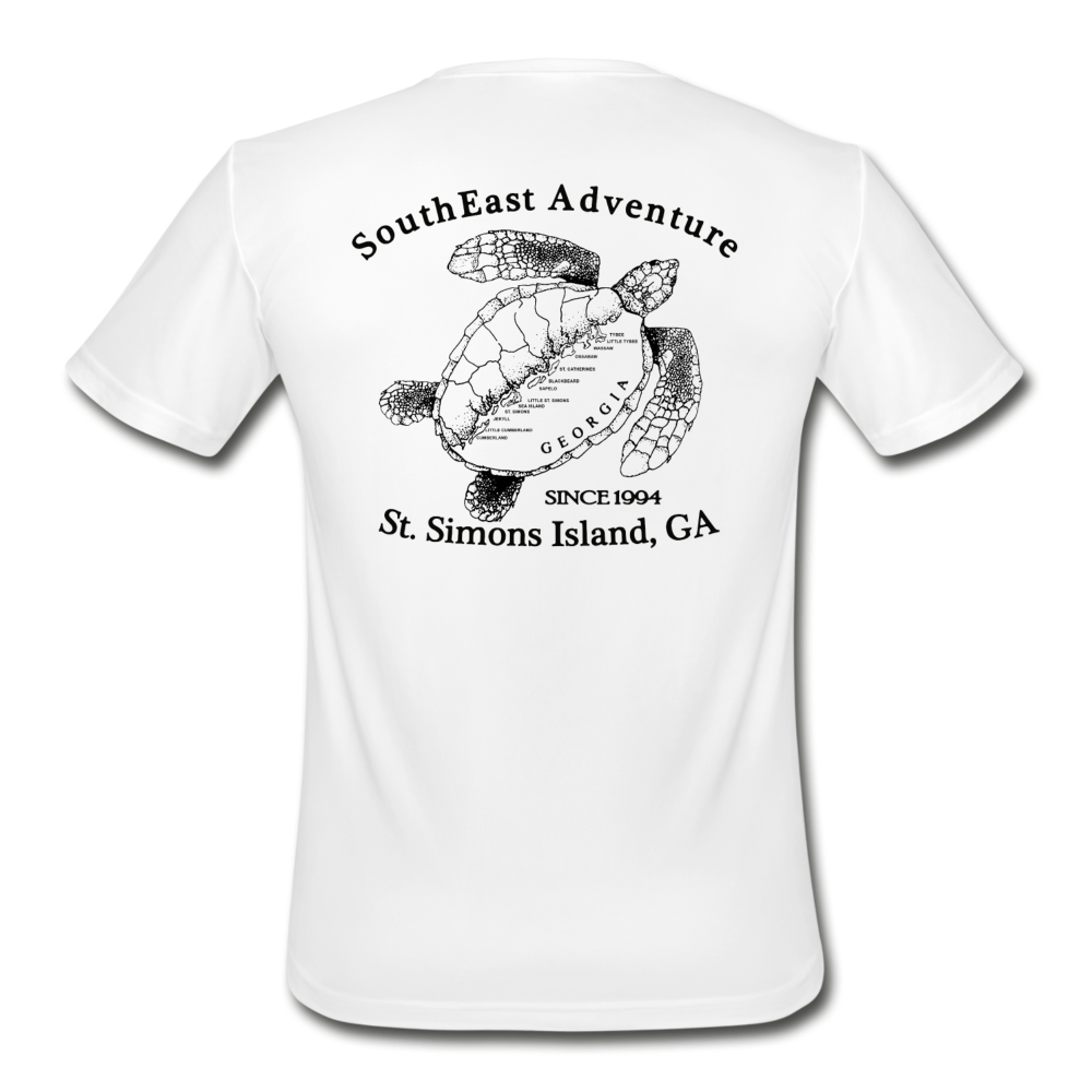 SEA Turtle Logo Men’s Moisture Wicking Performance T-Shirt - white