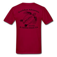 Load image into Gallery viewer, SEA Turtle Logo Cotton Fruit of the Loom T-Shirt - dark red
