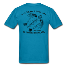 Load image into Gallery viewer, SEA Turtle Logo Cotton Fruit of the Loom T-Shirt - turquoise
