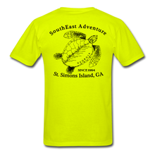 Load image into Gallery viewer, SEA Turtle Logo Cotton Fruit of the Loom T-Shirt - safety green
